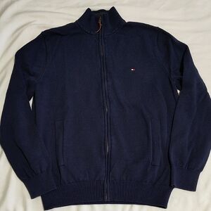 Tommy Hilfiger Men's Dark Blue Zip-Up Sweater